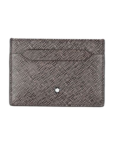 Montblanc Man Cardholder Dark Brown Size - Leather In Brown