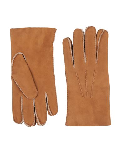 Eleventy Platinum Man Gloves Camel Size Xl Sheepskin In Sand