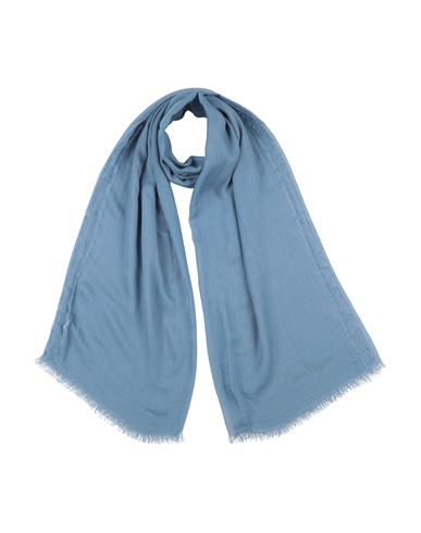 Ferragamo Woman Scarf Slate Blue Size - Modal, Silk In Blue
