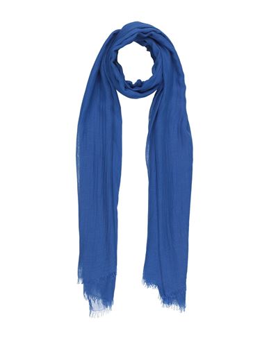 Ferragamo Woman Scarf Blue Size - Modal, Silk In Blue