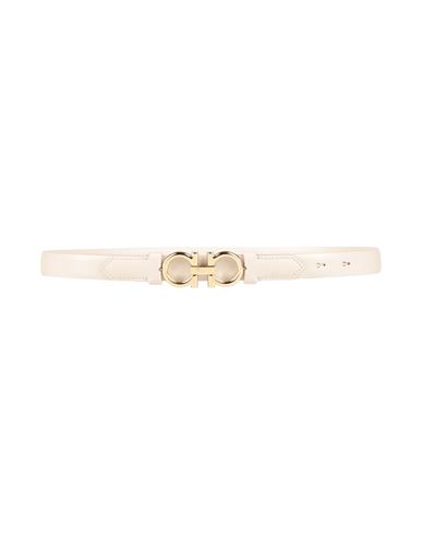 Ferragamo Woman Belt Ivory Size 28 Leather In White