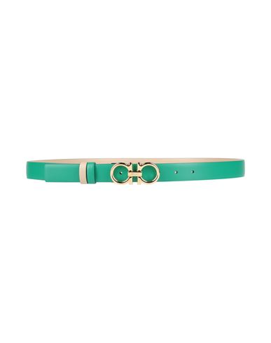 Ferragamo Woman Belt Green Size 39.5 Calfskin