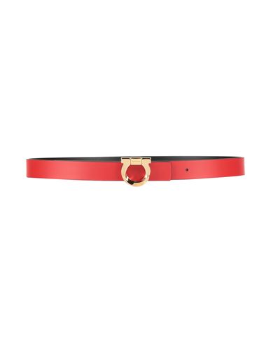 Ferragamo Woman Belt Red Size 32 Calfskin In Red
