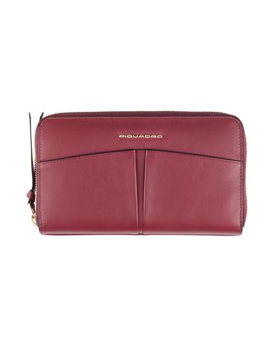 Piquadro Woman Wallet Burgundy Size - Cow Leather In Red