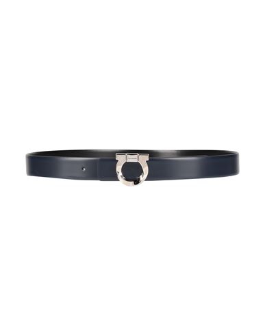 Ferragamo Man Belt Midnight Blue Size 42 Leather In Blue
