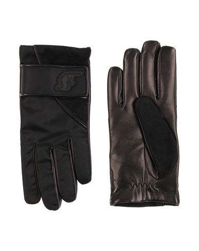 Ferragamo Man Gloves Black Size 9.5 Lambskin, Econyl In Black