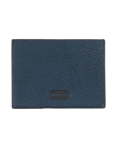 Ferragamo Man Cardholder Navy Size - Calfskin In Blue