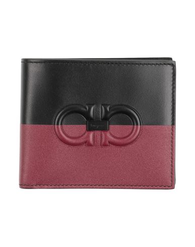 Ferragamo Man Wallet Burgundy Size - Calfskin In Black