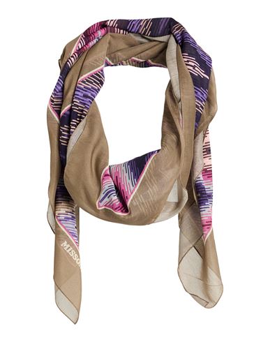 Missoni Woman Scarf Purple Size - Cotton, Silk In Brown