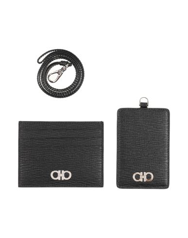 Ferragamo Man Cardholder Black Size - Leather In Black