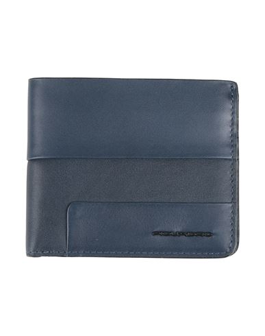 Piquadro Man Wallet Blue Size - Cow Leather In Blue