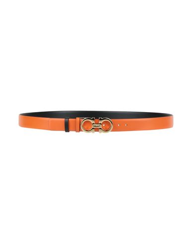 Ferragamo Woman Belt Orange Size 39.5 Calfskin