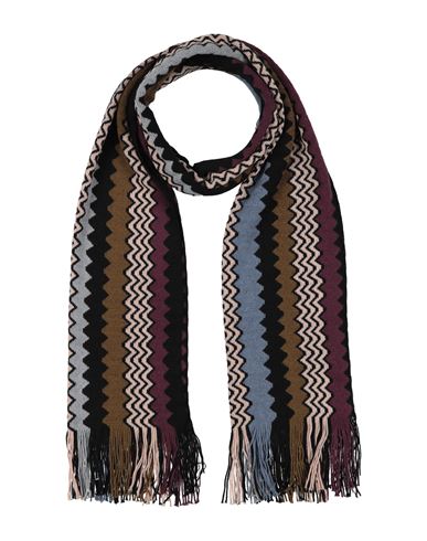 Missoni Man Scarf Slate Blue Size - Wool, Acrylic In Brown
