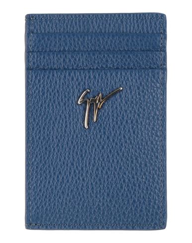 Giuseppe Zanotti Man Cardholder Blue Size - Leather In Blue