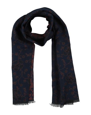 Manuel Ritz Man Scarf Midnight Blue Size - Mohair Wool, Acrylic, Cotton, Polyester In Black