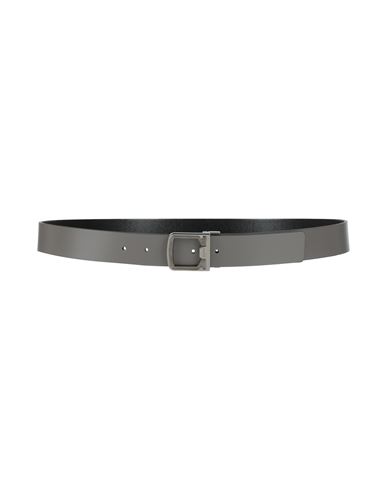 Ferragamo Man Belt Grey Size 42 Leather In Gray