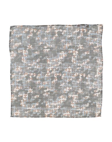 Hemisphere Man Scarf Sage Green Size - Wool, Linen In Gray