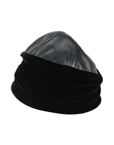 Giorgio Armani Man Hat Black Size L Viscose, Cupro, Elastane, Calfskin In Black