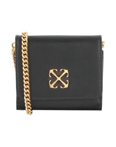 Off-white Woman Crossbody Wallet Black Size - Leather In Black
