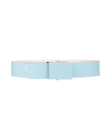 Rochas Woman Belt Sky Blue Size 4 Calfskin In Blue