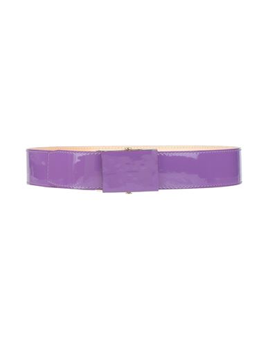 Rochas Woman Belt Purple Size 4 Calfskin In Purple