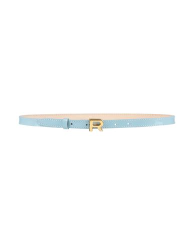 Rochas Woman Belt Sky Blue Size 4 Calfskin In Blue