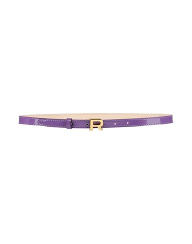 Rochas Woman Belt Purple Size 4 Calfskin In Purple