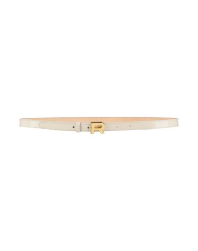 Rochas Woman Belt Ivory Size 4 Calfskin In White