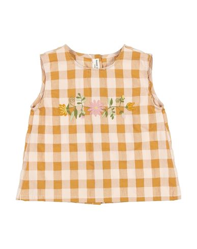 Babe And Tess Babies' Babe & Tess Toddler Girl Top Mustard Size 3 Cotton, Polyester In White