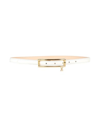 Alessandra Rich Woman Belt White Size 32 Leather In Gold