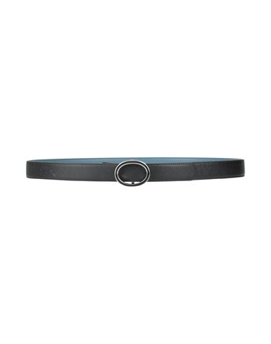 Longchamp Woman Belt Midnight Blue Size Onesize Lambskin, Metal In Black