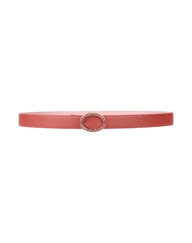 Longchamp Woman Belt Rust Size Onesize Lambskin, Metal In Red