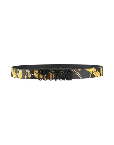 Versace Jeans Couture Man Belt Black Size 39.5 Leather In Multi