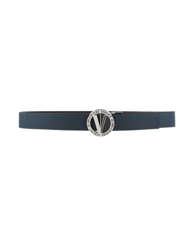 Versace Jeans Couture Man Belt Navy Size 39.5 Calfskin In Blue