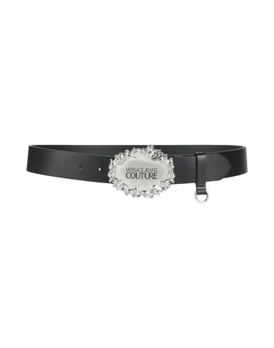 Versace Jeans Couture Man Belt Black Size 32 Leather In Black