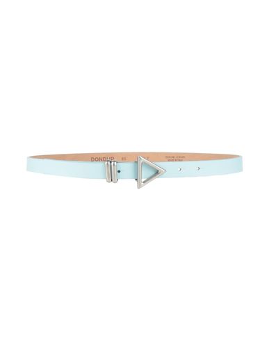 Dondup Woman Belt Sky Blue Size 34 Leather
