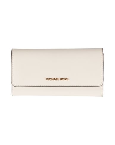 Michael Michael Kors Woman Wallet Ivory Size - Leather In White