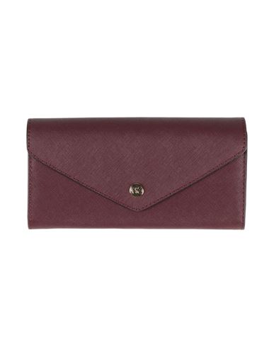 Michael Michael Kors Woman Wallet Burgundy Size - Pvc - Polyvinyl Chloride, Polyester, Polyurethane In Brown