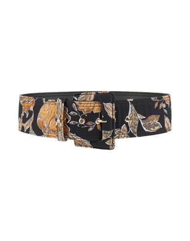 Patrizia Pepe Woman Belt Black Size M Leather, Textile Fibers In Black