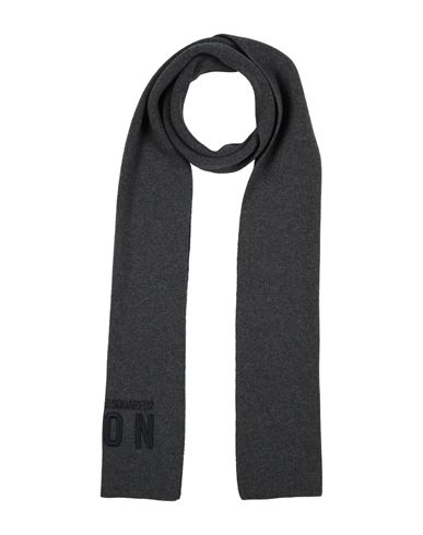 Dsquared2 Man Scarf Charcoal Size - Wool In Black