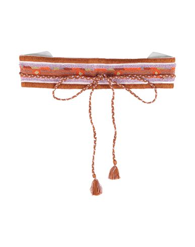 Nenette Tous Les Jours Woman Belt Camel Size Onesize Textile Fibers In Sand