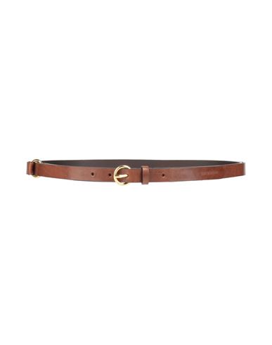 Emporio Armani Woman Belt Chocolate Brown Size 39.5 Cow Leather In Brown