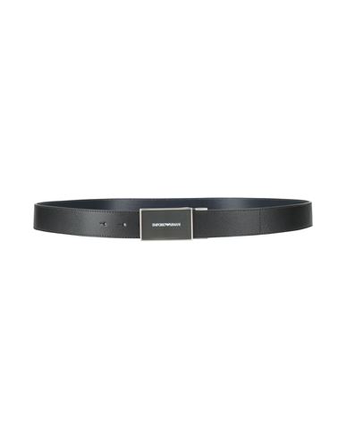 Emporio Armani Man Belt Black Size Onesize Cow Leather In Black