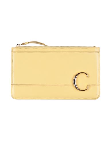 Chloé Man Pouch Marigold Size - Calfskin In Yellow