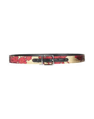 Dolce & Gabbana Woman Belt Platinum Size 39.5 Viscose, Silk, Metallic Fiber, Calfskin In Neutral