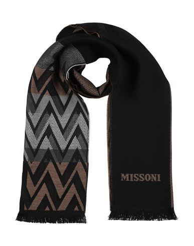 Missoni Man Scarf Black Size - Wool In Brown