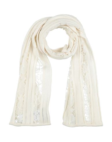 Rochas Woman Scarf Ivory Size - Acrylic, Wool, Polyamide In White