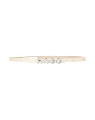 Hugo Boss Hugo Woman Belt Beige Size 36 Cow Leather In White
