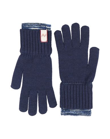 Missoni Man Gloves Navy Size Onesize Wool In Blue