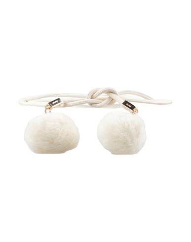 Max Mara Woman Belt White Size Onesize Shearling, Alpaca Wool, Virgin Wool, Silk In White